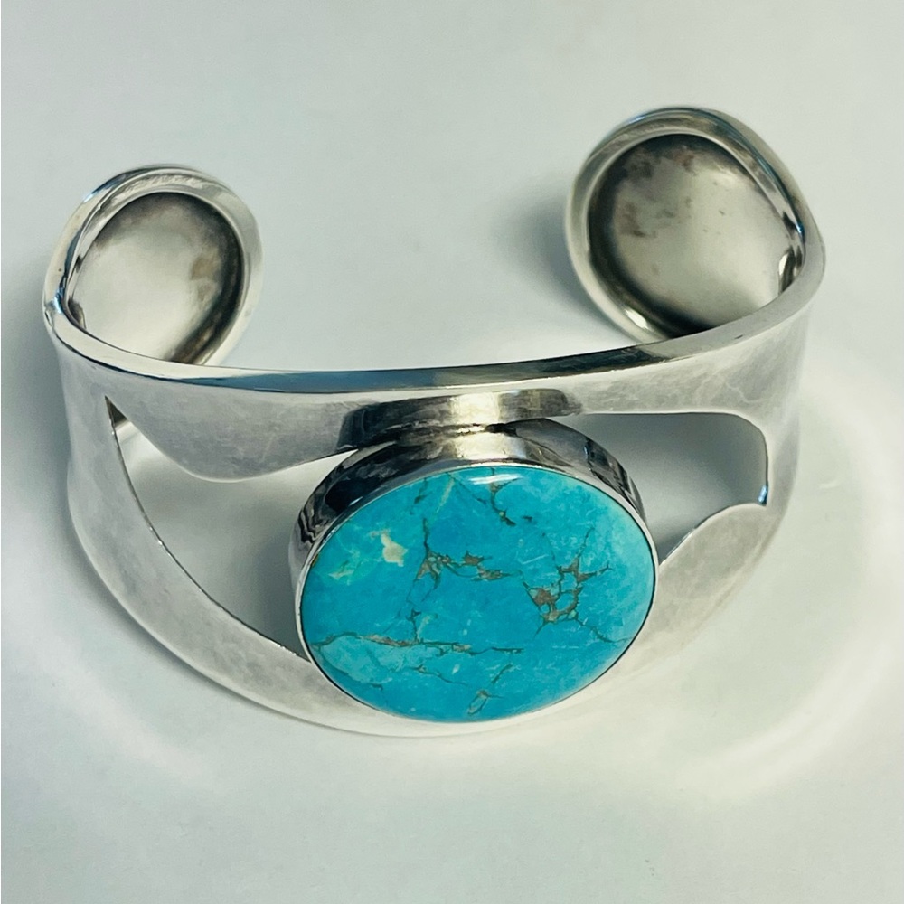Vintage Sterling Silver Turquoise Bracelet